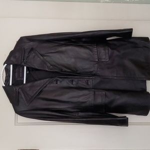 Leather Car coat Size small